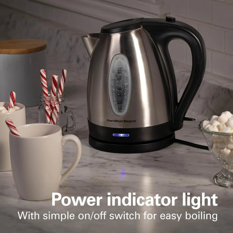 Electric Tea Kettle 1.7 Liter Cordless Boiler With 1500 Watts For Fast Boiling Auto Shutoff And Boil Dry Protection Stainless Steel