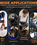 Image showing diverse applications of Crush Flat Copper Washers Set With 120 Pieces In 15 Metric Sizes M5 M6 M8 M10 for DIY, automotive, and electrical uses.