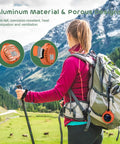 Hiker using 5 In 1 Rechargeable Oxygen Monitor With CO And O2 Readouts, Temperature, Humidity And Atmospheric Pressure, Portable Oxygen Meter With Alarm And Color Backlight for outdoor safety.