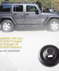 Jeep Wrangler Antenna Bracket Stud Cap Replacement Base Cover For 2007-2023 Wrangler JK 2018 Gladiator 56040950AE shown with vehicle