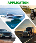 Application of DT 2-Pin Waterproof Automotive Wire Connector Kit on boat, motorcycle, automobile, and truck.