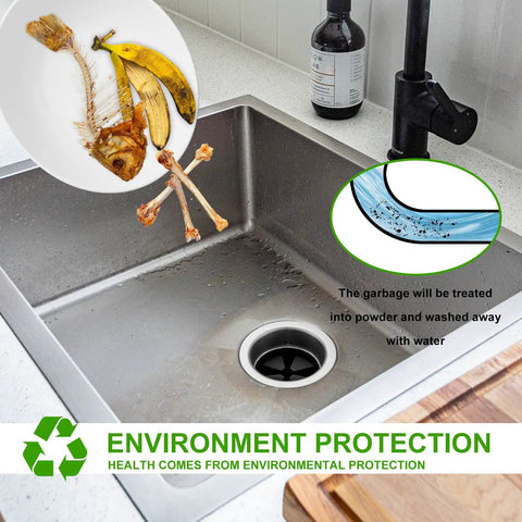 3/4 HP Quiet Garbage Disposal For Home Kitchens, Continuous Feed Food Waste Disposer with Power Cord and Dishwasher Connector