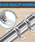 Heavy Duty Pipe Straps Two Hole EMT Conduit Clamps Half Inch Galvanized Steel U Brackets secured on a polished metal pipe.