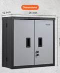 Foldable Wall Cabinet For Garage And Home Workshop, Metal Wall Locker With 26 Inch Size, 240 Lb Capacity, Adjustable Shelf, Magnetic Door