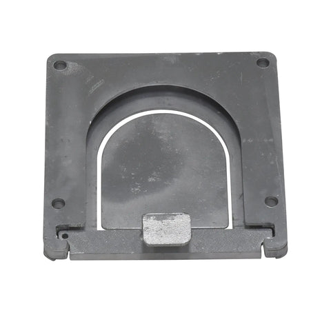 Straight Up Heavy Duty Removable Bollard Base Plate Bolted To Concrete Rock Solid Welded Steel Safety Barrier top view