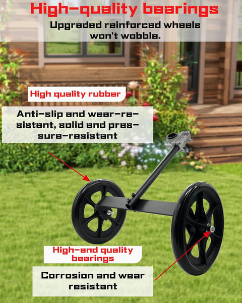 20 Inch Adjustable Height String Trimmer Wheel Attachment for Weed Whacker and Brush Cutter fits 0.98 to 1.34 inch shafts