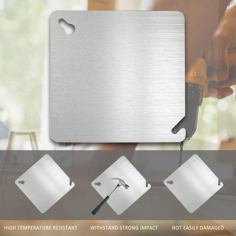 Beefy 4 Inch Metal Electrical Box Cover Plate Square Flat Junction Box Covers 4 Pack For Standard Boxes Built Tough Steel Construction Easy Mounting And Wide Compatibility, showcasing front view with high temperature resistance.
