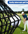 Durable Knotless Polyester Safety Net for Kids and Pets, Rugged Balcony Guard and Stair Rail Protection, golf ball caught