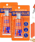 Heavy Duty Shoe Glue Kit 29.5 Milliliters Each 2 Pack Clear Adhesive For Sneakers Boots Leather Rubber And Canvas Waterproof Flexible Repairs For Soles Heels Patches And More Dries In 24 Hours packaging with accessories