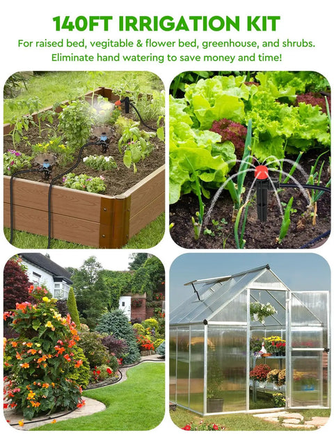 Effortless Drip Irrigation Kit With Forty Feet Of One Half Inch Mainline And One Hundred Feet Of One Quarter Inch Tubing in garden setup
