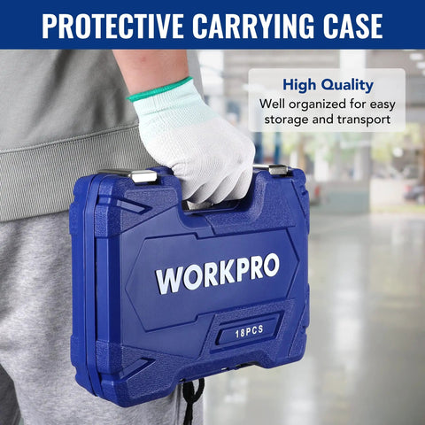 Pro-Grade 18-Piece Impact Socket Extension Set protective carrying case