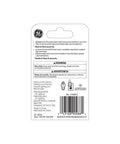 Back of packaging for Pink C7 Night Light Bulb 4 Watt 14 Lumen with Candelabra Base 2 Pack showing safety warnings and barcode.