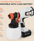 Heavy Duty Cordless Paint Sprayer Kit For Smooth Cabinet Refinishing And Quick Wall Projects Featuring A Long Lasting Battery with 1200ml container.