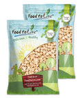 Two bags of Food to Live macadamia nuts, showing packaging for Macadamia Nuts Bulk 25 Pound Raw Unsalted Unroasted For Snacking And Baking Keto Friendly Kosher And Vegan Snackable Mac Nut Rich In Manganese Thiamin And Copper High Fiber Healthy Fats Perfect Bulk Bag