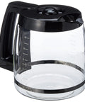 12-Cup Replacement Glass Carafe for Coffee Makers With Dripless Spout, Ergonomic Handle, And Knuckle Guard on white background