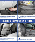 Heavy Duty Front Seat Cover For Dogs With Side Flaps Waterproof 900D Protector installation steps in car interior