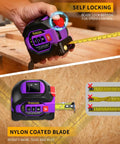 Three In One Digital Laser Tape Measure With 197ft 60m Laser Distance Meter And 16ft 5m Tape Measure Cross Line Projection AutoLock And Ft In M Unit Switch For Measuring Area Volume And Pythagorean, nylon-coated blade