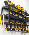Built Tough Power Tool Organizer Wall Mount For Garage And Workshop, 32 Inch With 8 Slots, Cordless Drill Hanger And Battery Tools Holder