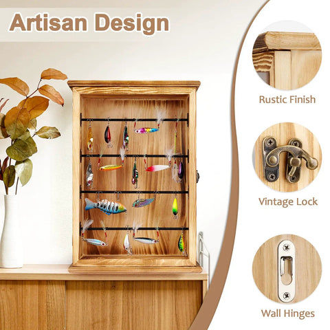 display case for fishing lures Musky Bucktail Tackle Box Display it in this beautiful Fishing Lure Display Case Cabinet Vintage Fishing Lure Display Case