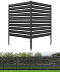 42 Inch By 38 Inch Outdoor Metal Privacy Fence Panels No Fade Rust Resistant, air conditioner fence, black finish, set of 2
