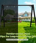 8Ft Heavy Duty Swing Stand With Extra Large Frame For Outdoor Hammocks, weather-resistant steel, shown in yard