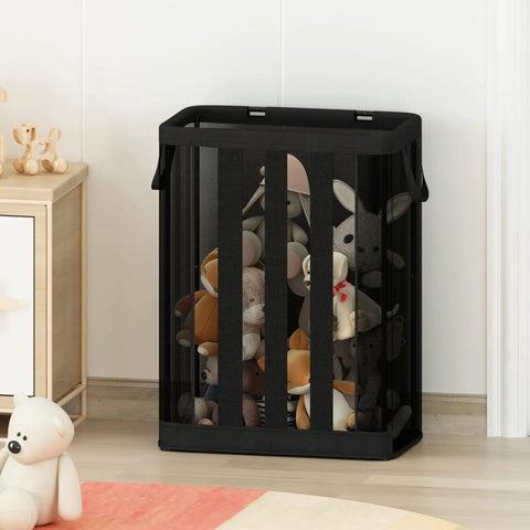 Ball Storage Organizer Basket For Garage, Gym, Or Playroom, Wall Mounted Or Freestanding Holder With Toys Inside
