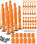 12 Pack Gas Can Spout Replacement Kit With Bendable Nozzle Screw Collar Caps Gasket Stoppers And Vent Caps For Most Oil Gas Water Cans Orange For Home Use