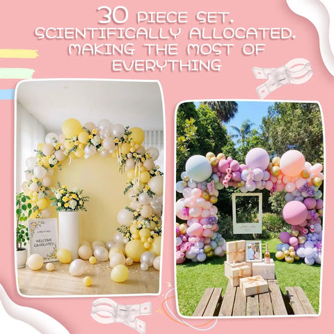 30 Pack Must Have Balloon Arch Clips Clear Plastic Spring Clamps Three Point Five Inch Heavy Duty Holders for arch setup