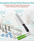 Versatile Big Time Premium 67 Piece Cookie Decorating Kit Featuring Royal Icing Tools includes spatula, bags, tips, and scribe tools.