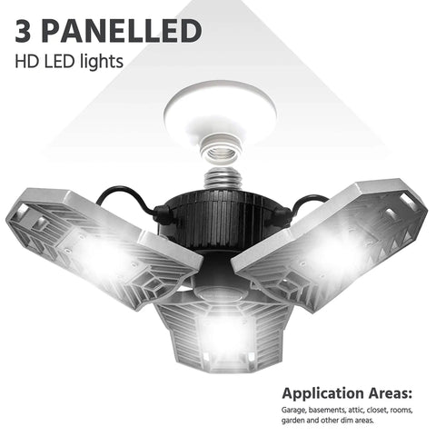 Triburst Deluxe Ason TV 5500 Lumens 6500 Kelvin Ultra Bright LED Ceiling Light with 144 LEDs, three-panel design