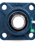 UCF20516 Pillow Block Bearing Kit, 4 Pack, 1 Inch Bore, 4 Bolt Flange Mount, Solid Square Base, Self Aligning, Pre Lubricated For Easy Install And Heavy Duty Use, blue flange bearing