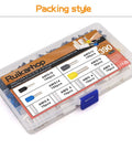 390 Pieces Wire Ferrule Kit For AWG 2 To 16 Copper Crimp Terminals With Insulated Sleeves in clear plastic box