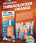 Permatex High Strength Removable Orange Thread Locker Gel For Bolts And Threads 5 G No Heat Release Drip Free Mess Free