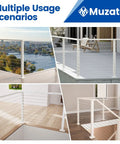 Multiple usage scenarios of Corner Cable Railing Post 36 Inch Square 2 By 2 T Drilled One Post Corner Solution Surface Mount White.