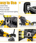 Close-up and side views of 10 Ton Hydraulic Crimping Tool Kit With 9 Dies For 12 AWG To 2/0 Battery Cables Easy To Operate Crimper
