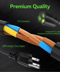Cross-section of Short 2Ft 3 Prong Extension Cord For Indoor And Outdoor Use Heavy Duty Waterproof 16 AWG SJTW Cable 13A 125V