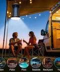 Outdoor And Indoor Mosquito Killer Zapper With Beastly 4200V High Powered Waterproof Design hanging above couple on patio