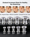 316L Stainless Steel Screw In Ear Tunnels With AAA Plus Cubic Zirconia Gems Sparkling Gauges That Look Dope For Everyday Wear Or Special Occasions Hypoallergenic Piercing Jewelry That Stays Comfortable And Secure, 11mm-16mm sizes