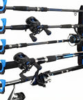 Wall Or Ceiling Mounted Fishing Rod Rack With Soft Protective Pads That Holds Up To 10 Rods Or Combos Or Nets, Waterproof Marine Grade Poly For A Slick Garage Or Shed Setup