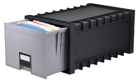 Heavy Duty Archive File Storage Box With 24 Inch Depth, Stackable Up To Ten High, Label Holder, 50 Percent Post Consumer Material