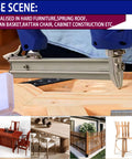 Assorted 18 Gauge Narrow Crown Staples for nail guns and staplers in use on wood, specializing in furniture and cabinet construction.