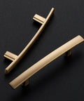 5 Pack Champagne Bronze Curved Cabinet Handles For Kitchen Cabinets And Drawer Fronts Slim 5-3/16 Inch Length With 3 Inch Center Arch