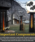2 Pack Patio Heater Tilt Switch For Outdoor Propane Heaters And Room Heaters, FD4 Dump Switch shown with patio setting