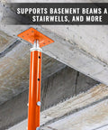 2 Pack Adjustable Screw Jack Posts Built Like A Rock With Zero Hassle Setup, 37 To 61 Inch Height Range, Heavy Duty Basement Floor Support For Joist Lifting And Cellar Ceilings, 11023 Lbs Safe Lift Capacity, Orange, supporting basement beams and stairwells.