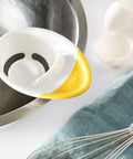 3 In 1 Egg Separator With Raised Edge And Non Slip Grip For Easy Cracking No Mess Drips Keeps Shells Out Of Batter Fits Any Bowl