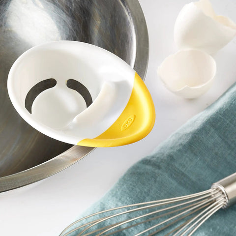 3 In 1 Egg Separator With Raised Edge And Non Slip Grip For Easy Cracking No Mess Drips Keeps Shells Out Of Batter Fits Any Bowl