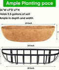 Four Pack 24 Inch Window Box Planters For Balcony Railings And Fences Outdoor Hanging Planters with coco liner and metal frame