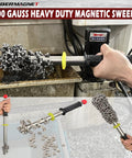 Heavy Duty Magnetic Pickup Tool With 8000 Gauss Neodymium Magnet Release Handle collecting metal nuts and bolts