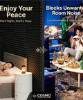 Rock Solid Peel And Stick Acoustic Foam Roll Self Adhesive Soundproof Wall Padding For Noise Reduction Room Setup in bedroom and gaming area.