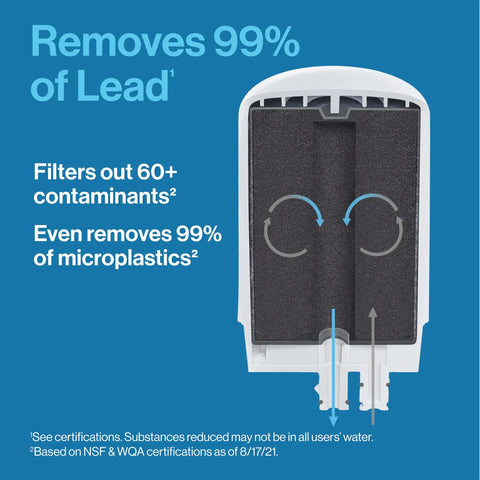 Faucet Mount Water Filter System White No Waiting Filtration Easy Install Instant Filtered Tap Water On Demand Multi Use Removes 99% Lead